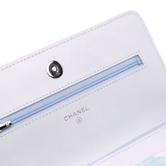 Chanel Cc Quilted Canvas Jungle Jeans Wallet On Chain - Picture 8 of 10